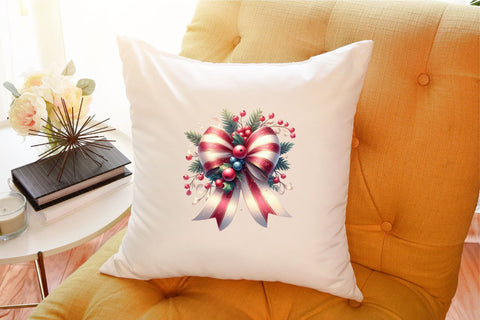 Christmas Bow Watercolour Clipart- Sublimation designartist 