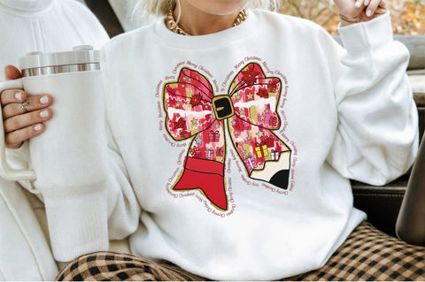 Christmas Bow,Christmas Teacher PNG Sublimation designartist 