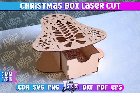 Christmas Box Laser Cut Bundle | Christmas Ornament | Gift Box | CNC File SVG The T Store Design 