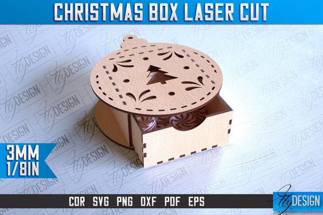 Christmas Box Laser Cut | Christmas Design | CNC Files SVG Fly Design 