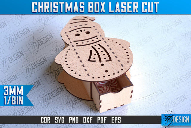 Christmas Box Laser Cut | Christmas Design | CNC Files SVG Fly Design 