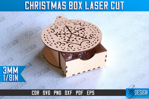 Christmas Box Laser Cut | Christmas Design | CNC Files SVG Fly Design 