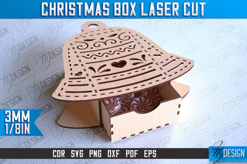 Christmas Box Laser Cut | Christmas Design | CNC Files SVG Fly Design 