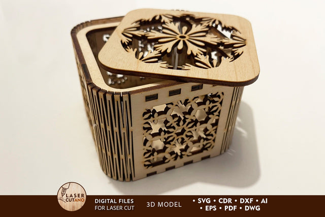 Christmas Box, Multilayer Home Decoration, Wood Cut Template, Laser Cut FIles SVG LaserCutano 