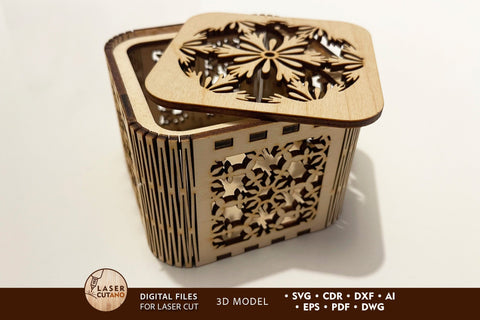 Christmas Box, Multilayer Home Decoration, Wood Cut Template, Laser Cut FIles SVG LaserCutano 