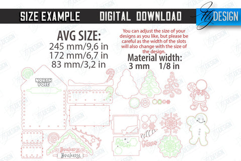 Christmas Boxes Laser Cut Bundle | Seasonal Décor | Christmas Mini Crate with Elements | Christmas Stand | CNC Files SVG Fly Design 