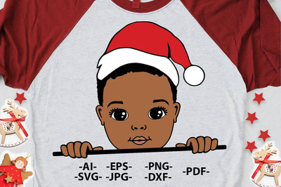 Christmas Boy Clipart with Santa Hat in SVG PNG JPG PDF DXF AI EPS Formats for Cricut Sublimation Holiday Cards and Printable Crafts SVG 1uniqueminute 