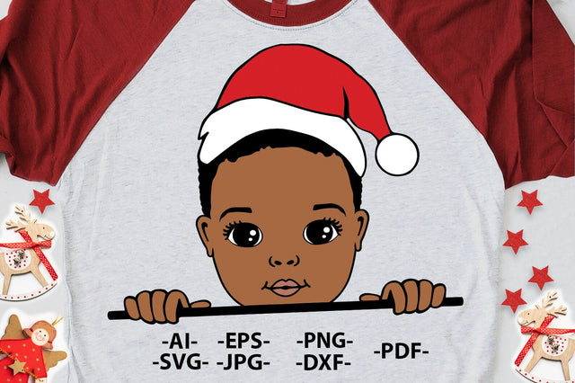 Christmas Boy Clipart with Santa Hat in SVG PNG JPG PDF DXF AI EPS Formats for Cricut Sublimation Holiday Cards and Printable Crafts SVG 1uniqueminute 