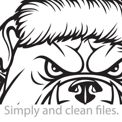 Christmas bulldog head with Santa hat. New Year design. SVG TribaliumArtSF 