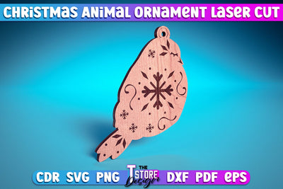 Christmas Bullfinch Laser Cut v.1 | Christmas Tree Toy Design | CNC Files SVG The T Store Design 