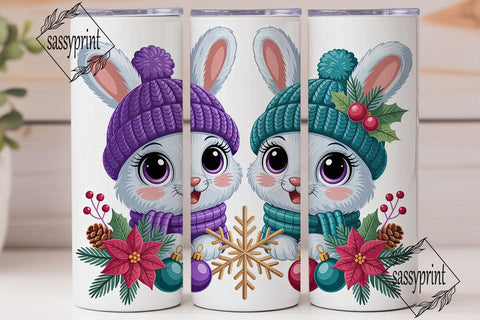 Christmas BunTHSPs 20oz Tumbler Wrap Sublimation sassyprint 