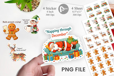 Christmas Burnout Vibes Sticker Sublimation artnoy 