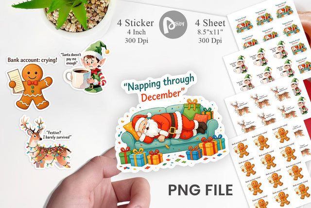 Christmas Burnout Vibes Sticker Sublimation artnoy 