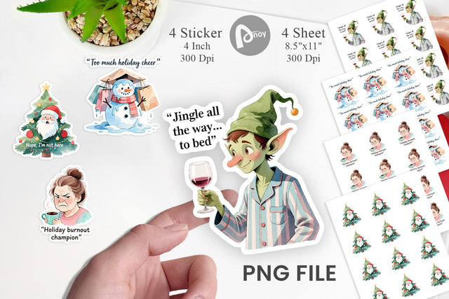 Christmas Burnout Vibes Sticker Sublimation artnoy 