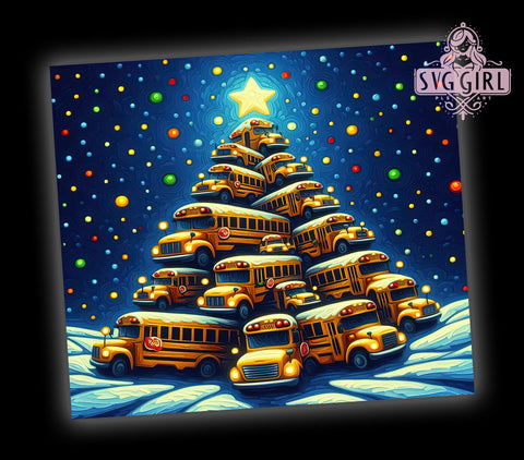 Christmas Bus Driver, School Bus Tumbler, Funny Santa Tumbler, Christmas Tree Tumbler, 20oz Tumbler, PNG Design, Holiday Drinkware, Christmas Gift for Bus Driver Sublimation SvggirlplusArt 
