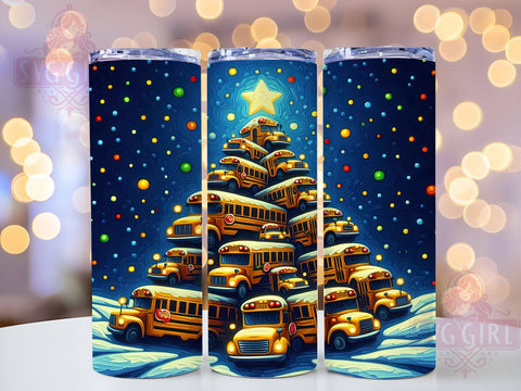 Christmas Bus Driver, School Bus Tumbler, Funny Santa Tumbler, Christmas Tree Tumbler, 20oz Tumbler, PNG Design, Holiday Drinkware, Christmas Gift for Bus Driver Sublimation SvggirlplusArt 