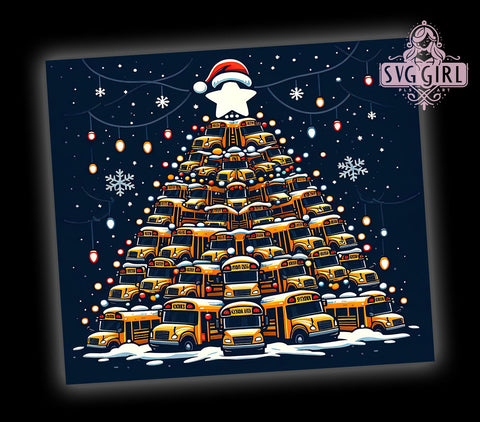 Christmas Bus Driver, School Bus Tumbler, Funny Santa Tumbler, Christmas Tree Tumbler, 20oz Tumbler, PNG Design, Holiday Drinkware, Christmas Gift for Bus Driver Sublimation SvggirlplusArt 