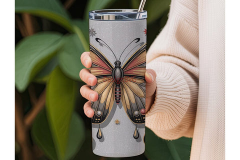 Christmas Butterfly 20oz Tumbler Wrap Sublimation DesignSVG 