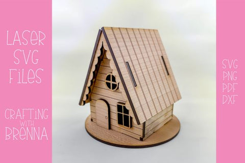 Christmas Cabin Laser SVG File SVG Crafting With Brenna 
