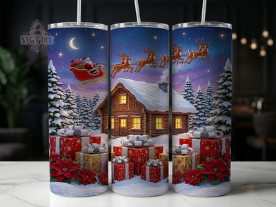 Christmas Cabin Sleigh 20oz Tumbler, Christmas Cabin, Cabin Sleigh, Sleigh Tumbler, Christmas Sleigh, Cabin Tumbler, Sleigh PNG, 20oz Tumbler Wrap Sublimation SvggirlplusArt 