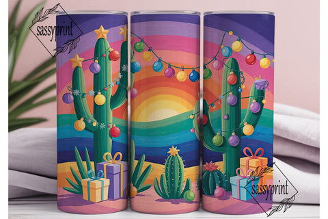 Christmas Cactus Desert 20oz Tumbler Sublimation sassyprint 