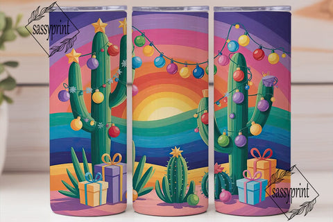 Christmas Cactus Desert 20oz Tumbler Sublimation sassyprint 