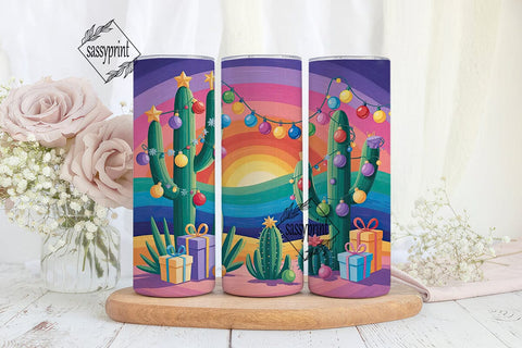 Christmas Cactus Desert 20oz Tumbler Sublimation sassyprint 