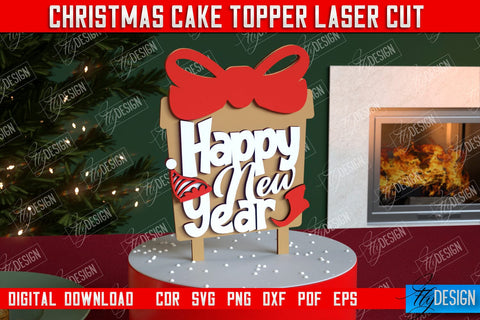 Christmas Cake Topper Bundle | Christmas Sign | Holidays | Adornment Dining Table | New Year | CNC Files SVG Fly Design 