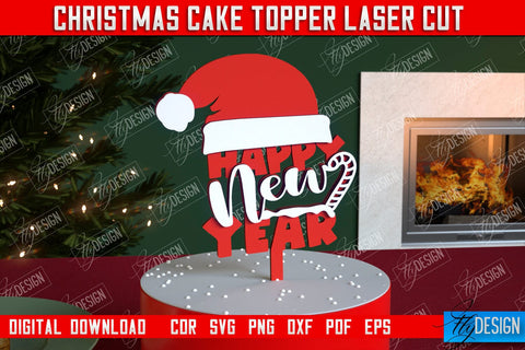 Christmas Cake Topper Bundle | Christmas Sign | Holidays | Adornment Dining Table | New Year | CNC Files SVG Fly Design 
