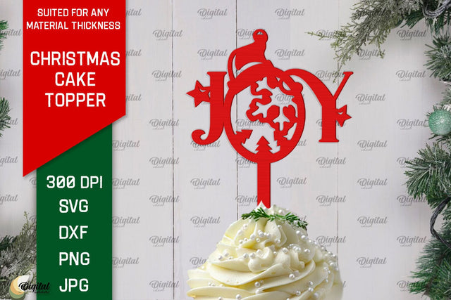 Christmas Cake Topper Laser Cut Design. Christmas Decor SVG SVG Evgenyia Guschina 
