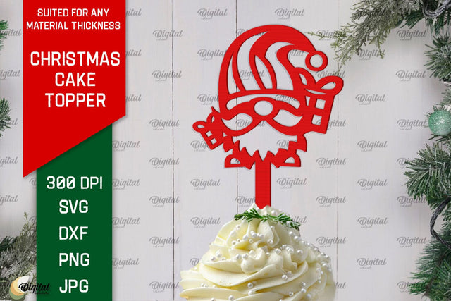 Christmas Cake Topper Laser Cut Design. Christmas Decor SVG SVG Evgenyia Guschina 