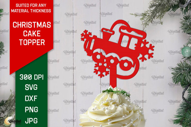 Christmas Cake Topper Laser Cut Design. Christmas Decor SVG SVG Evgenyia Guschina 