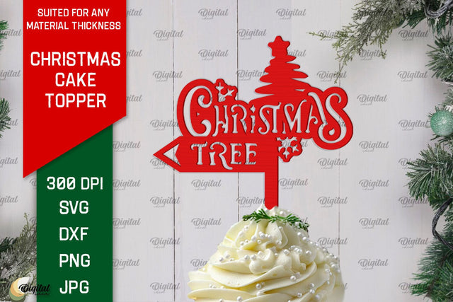 Christmas Cake Topper Laser Cut Design. Christmas Decor SVG SVG Evgenyia Guschina 