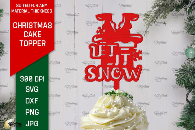 Christmas Cake Topper Laser Cut Design. Christmas Decor SVG SVG Evgenyia Guschina 