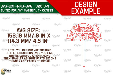 Christmas Cake Topper Laser Cut Design. Christmas Decor SVG SVG Evgenyia Guschina 