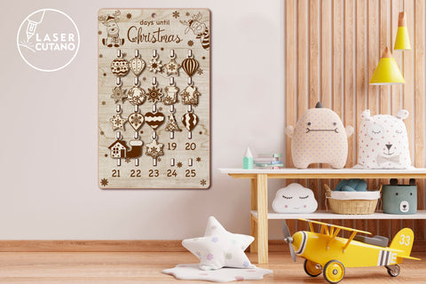 Christmas Calendar Decorative Wood Cut Template LAser Cut Files SVG LaserCutano 
