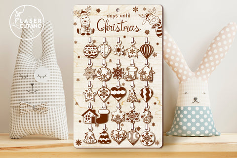 Christmas Calendar Decorative Wood Cut Template LAser Cut Files SVG LaserCutano 