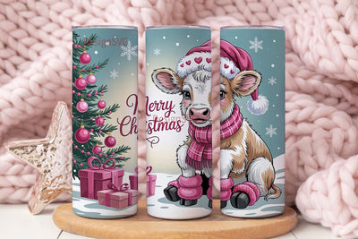 Christmas Calf 20oz Tumbler Wrap Sublimation DesignSVG 