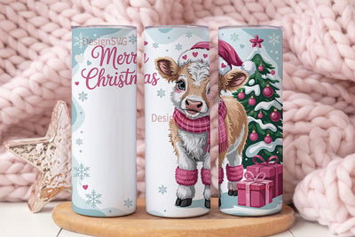Christmas Calf 20oz Tumbler Wrap Sublimation DesignSVG 