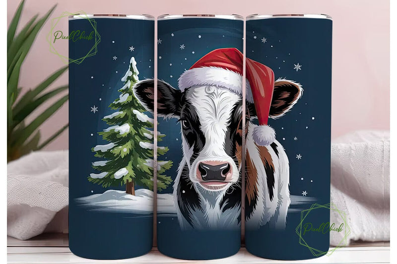 Christmas Calf 20oz Tumbler Wrap Sublimation PixelChick 