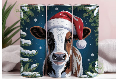 Christmas Calf 20oz Tumbler Wrap Sublimation PixelChick 