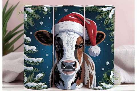 Christmas Calf 20oz Tumbler Wrap Sublimation PixelChick 