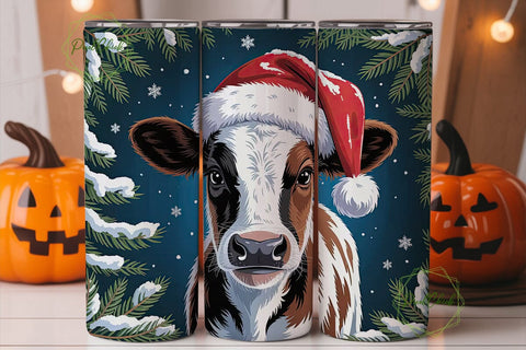 Christmas Calf 20oz Tumbler Wrap Sublimation PixelChick 