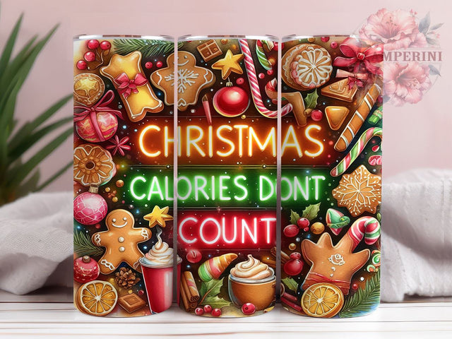Christmas Calories Don't Count 20oz Tumbler Wrap PNG, Cute Christmas Tumbler PNG Sublimation Design, Straight & Tapered Tumbler Wrap, Instant Digital Download Sublimation Li Zamperini 