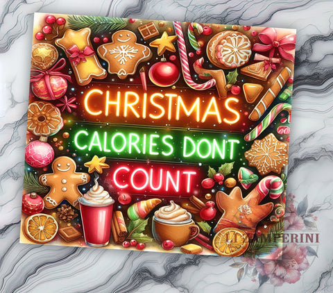 Christmas Calories Don't Count 20oz Tumbler Wrap PNG, Cute Christmas Tumbler PNG Sublimation Design, Straight & Tapered Tumbler Wrap, Instant Digital Download Sublimation Li Zamperini 