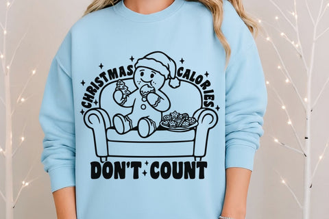 Christmas Calories Don't Count| Funny Christmas Gingerbread SVG Cutting Files. SVG CosmosFineArt 