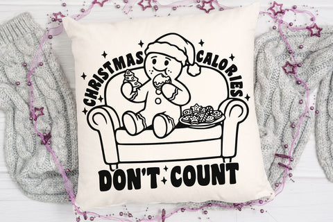 Christmas Calories Don't Count| Funny Christmas Gingerbread SVG Cutting Files. SVG CosmosFineArt 