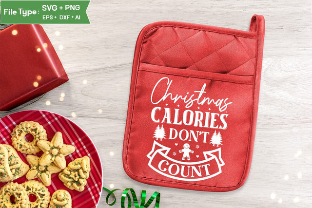 Christmas Calories Don't Count Pot Holder SVG Design, Christmas Pot Holder SVG Design, Christmas SVG, SVGs, Food & Drink, Print & Cut, Quotes and Sayings SVG DesignPlante 503 