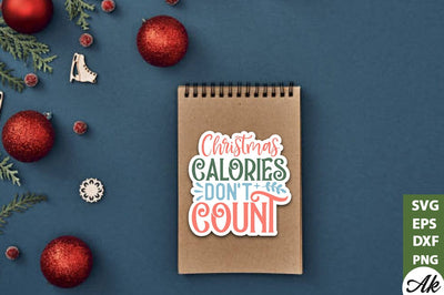 Christmas calories don't count Stickers Design SVG akazaddesign 