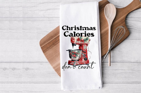 Christmas Calories Mixer Dish Towel Sublimation Sublimation Jagonath Roy 